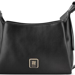 Lyra Crossbody Bag in Elegant Black - Triple Compartment with Gold Finish